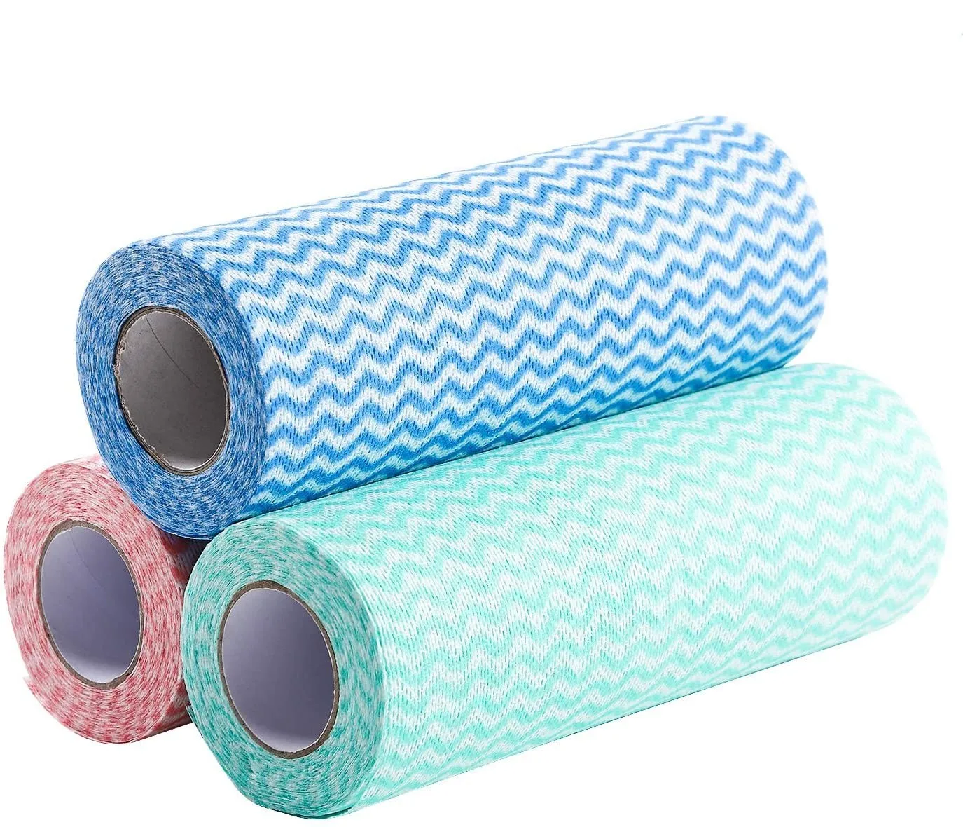 Cellulose Viscose Polyester Kitchen Cleaning Wipes Eco-Friendly Woodpulp Towels with Printed Logo and Woven Wave Pattern