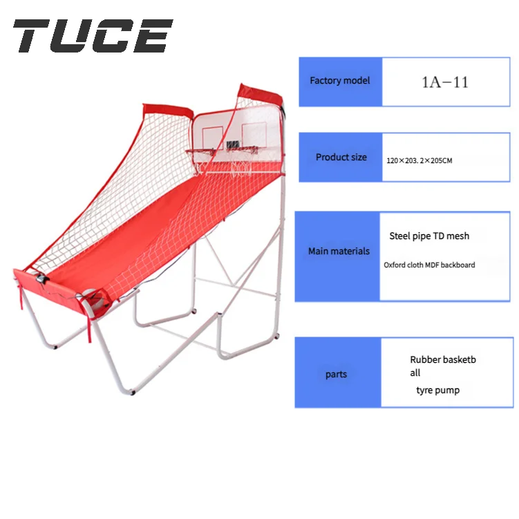 Indoor Sports & Entertainment Folding Basketball Arcade Game Machine Dual Shootout Electronic With Score Board