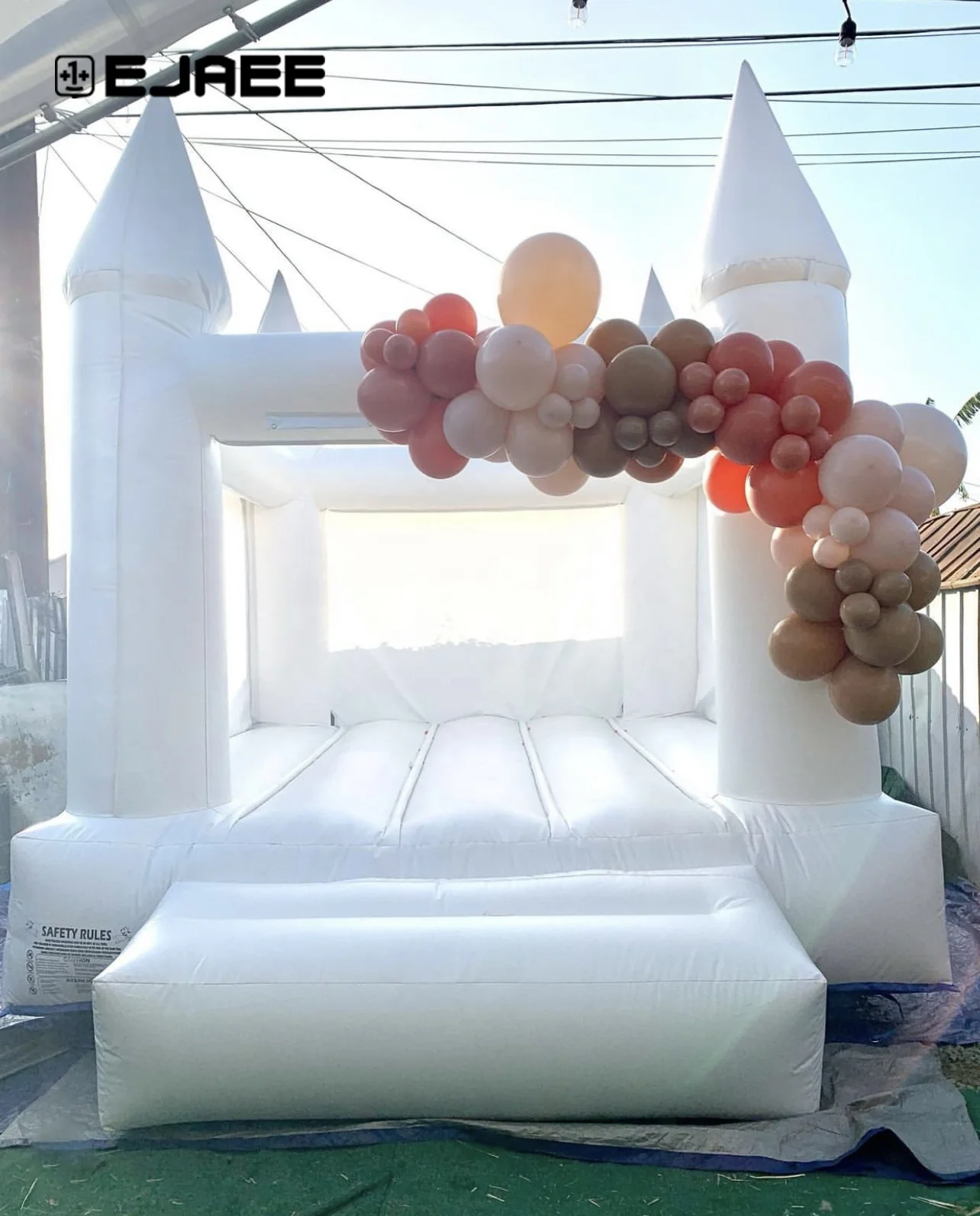 8x8 White-Bounce-House Commercial Inflatable Toddler White Mini Bounce House For Event