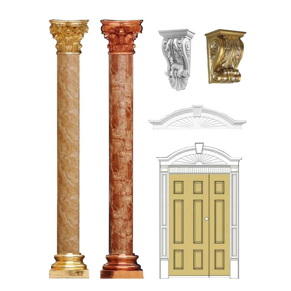European style PU polyurethane door corbel exterior wall decoration carved Roman column capitals outdoor decoration