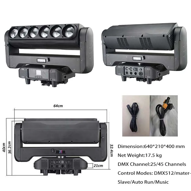 6x60W RGBW 4in1 LED Wash Zoom Beam Bar rotation Light 360 degree rotating led zoom wash stage led light 60W