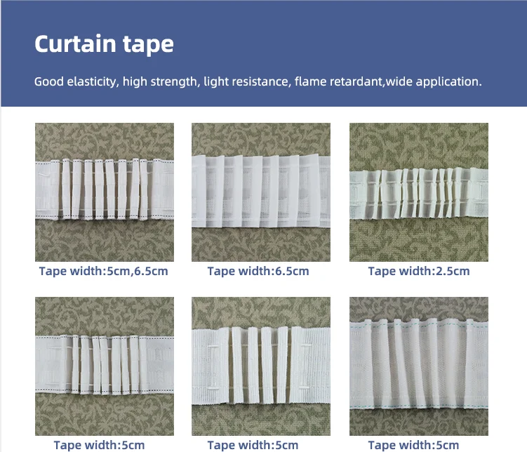 Cheap Polyester accessory home decorative pleat tape curtain tapes