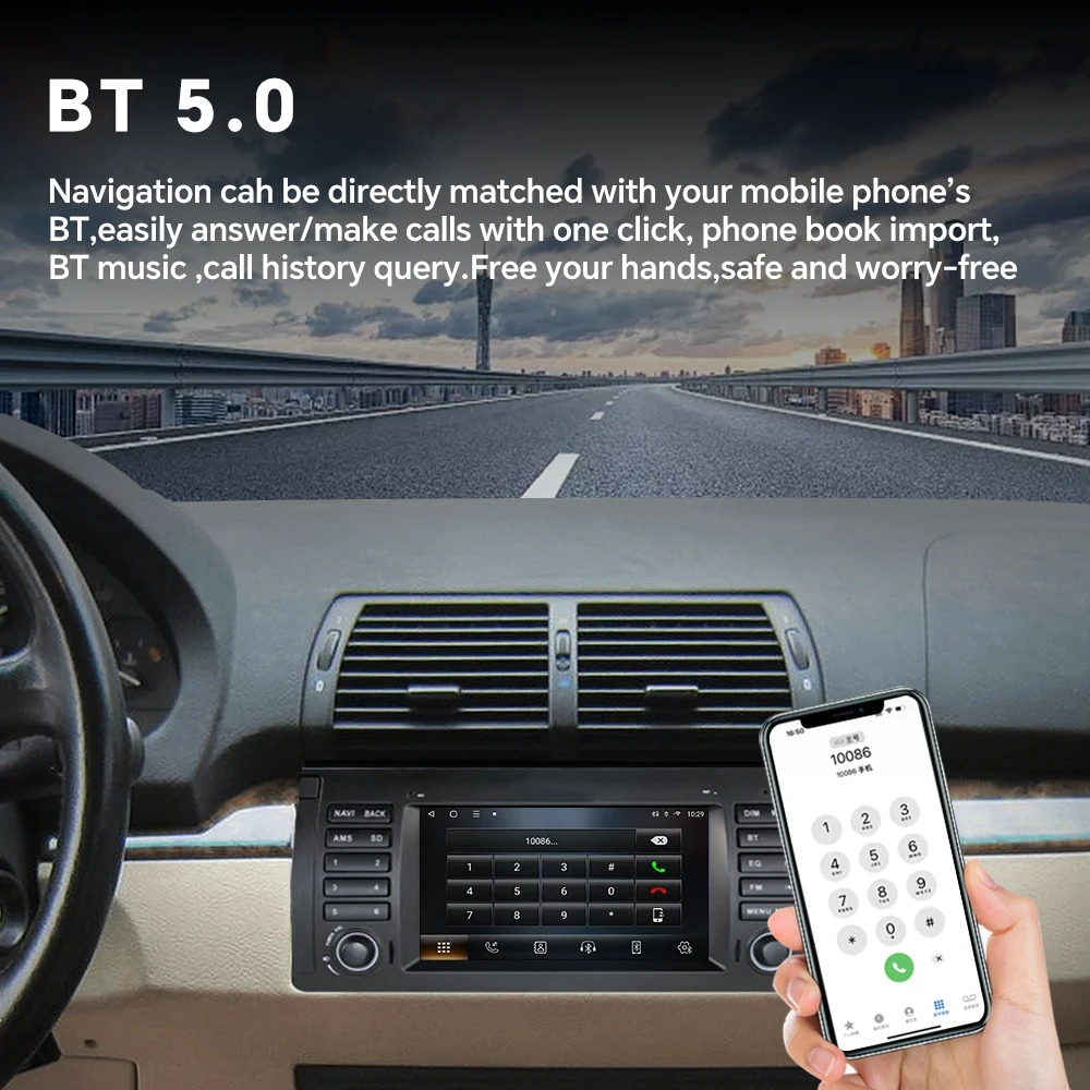 7Inch Android AUTO Carplay Car Multimedia Radio Bluetooth Gps Navigation For BMW X5 E53 5 series E38 E39