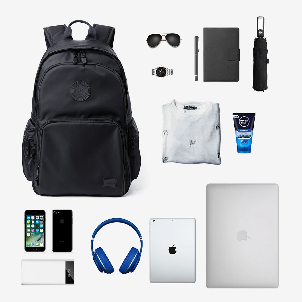 Teenage denim school backpack unisex usb student laptop bag custom waterproof backpack.