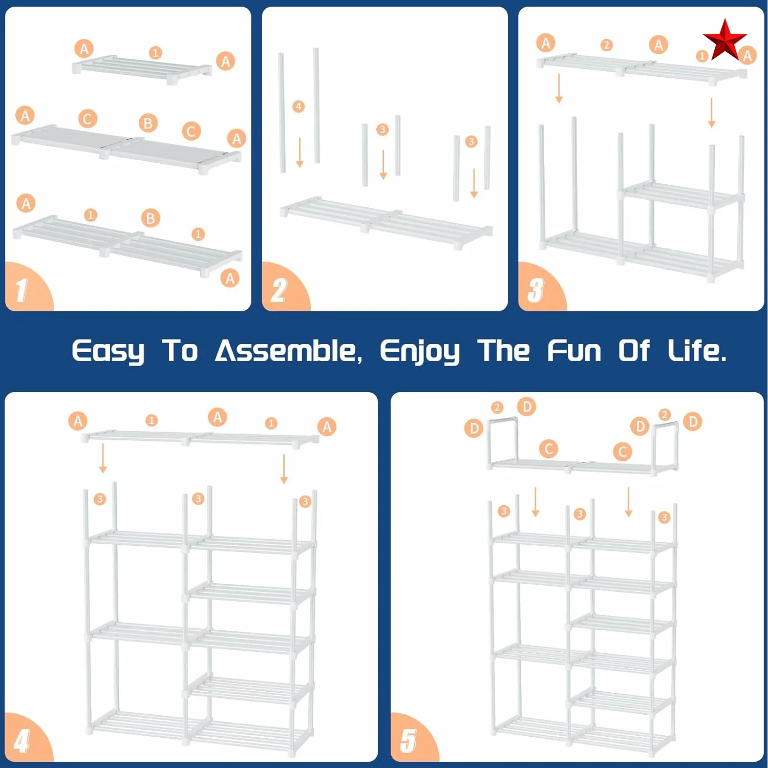 10 Tiers Shoe Rack Shoe Storage Organizer Cabinet Tower With Non-woven Fabric Cover