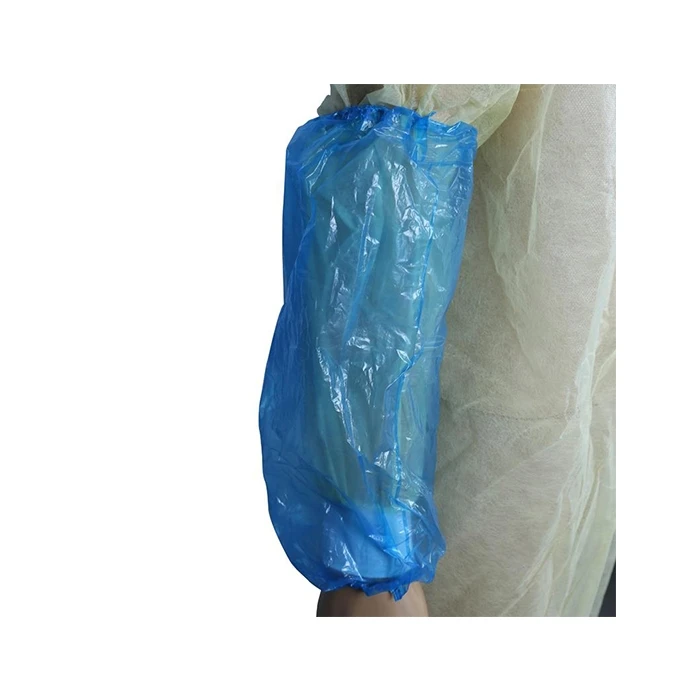Оптовая цена одноразовые водонепроницаемый защитный PE рукав крышка Пластиковый нарукавник белый синий