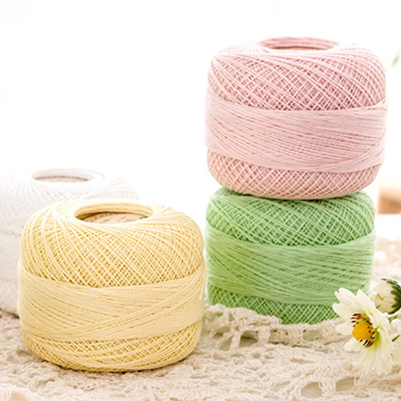 ZENGLONG 50g/piece 2ply 7.1Nm colorful 100% cotton crochet thread knitted fancy cotton yarn with 20 colors