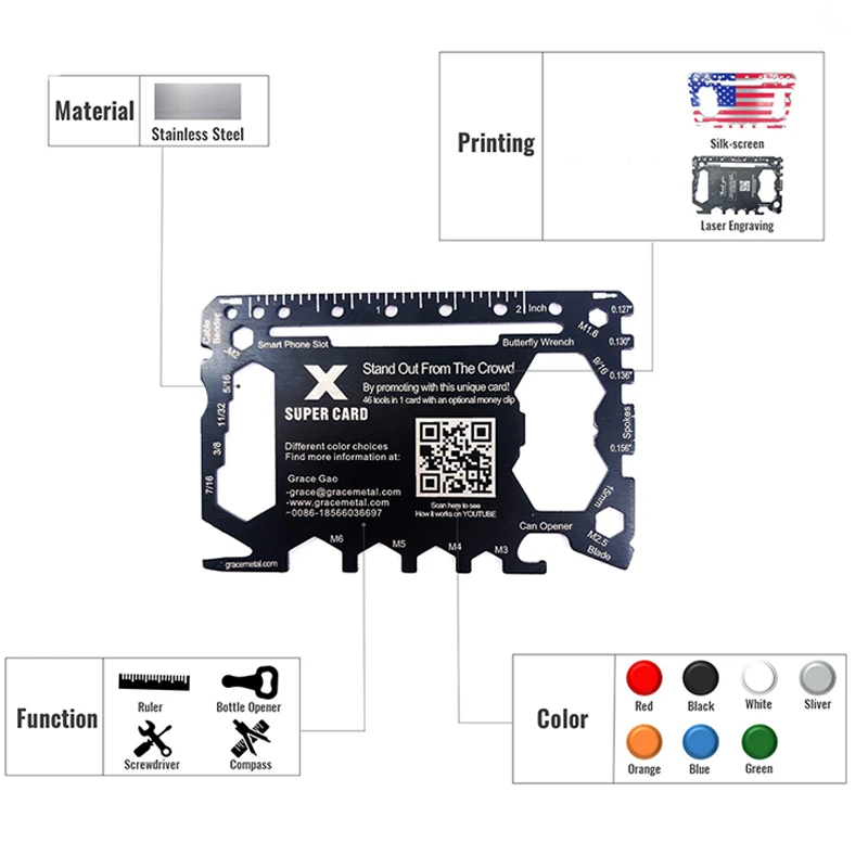 Cool Gifts For Men  Credit Card Multitool Survival Pocket Tool Multi Function Smart Gadget Business Gift