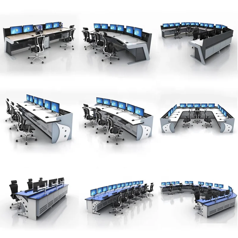 HAOYUAN Brand Control Room Ergonomics Office Furniture Data Center Monitoring Consoles Desk Operator Command Center Workstations
