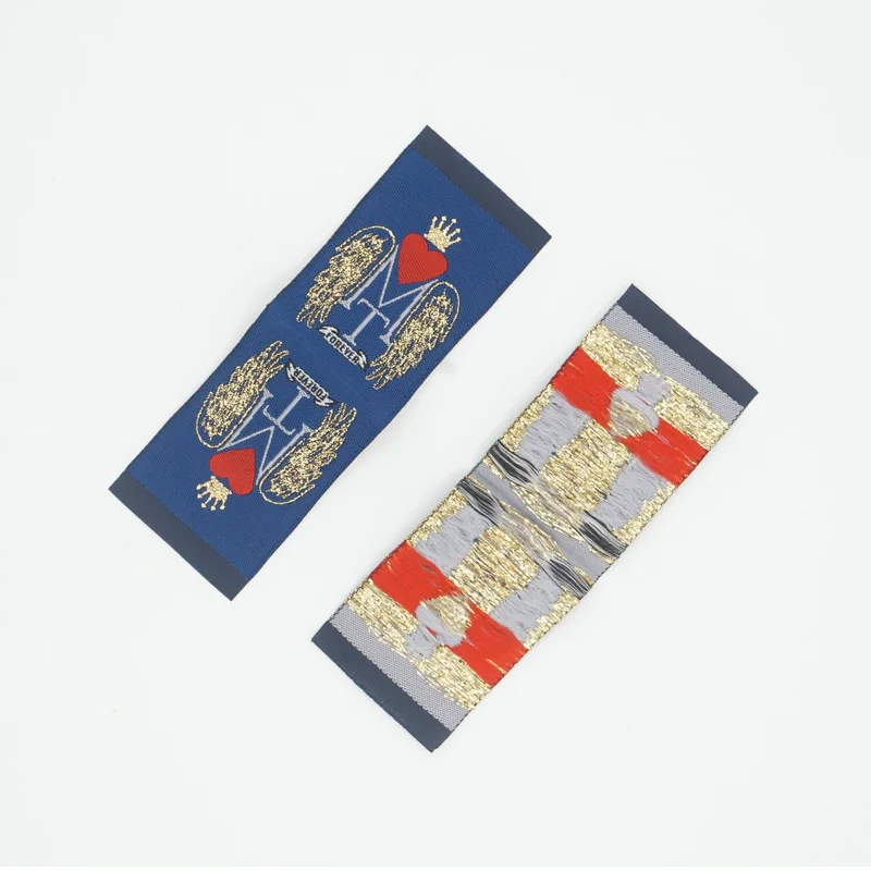 Printed   flat woven garments label weaving labels for clothing
