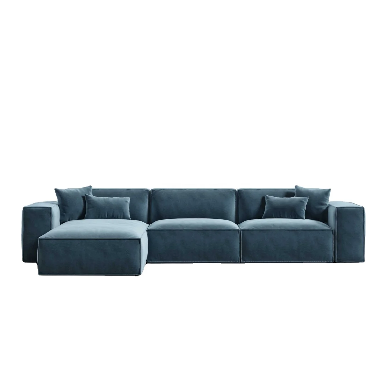 Modern Nordic Luxury Velvet Living Room Cloud Couches Sofa Furniture Italian Fabric Corner Modular Sectional Couch Sofa Set