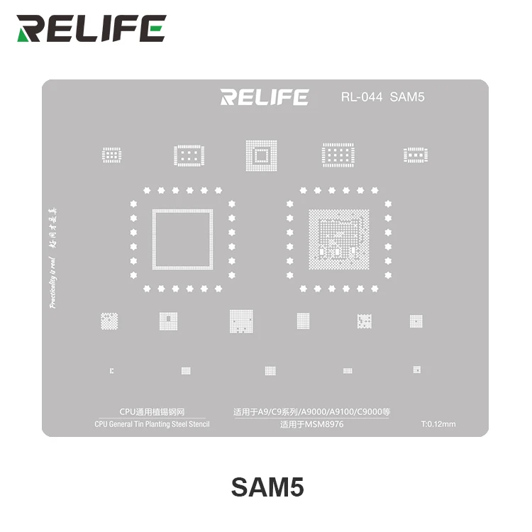 RELIFE RL-044 SAM Series CPU Integrated Steel Stencil Set/15 pieces For Mobile Phone Repair
