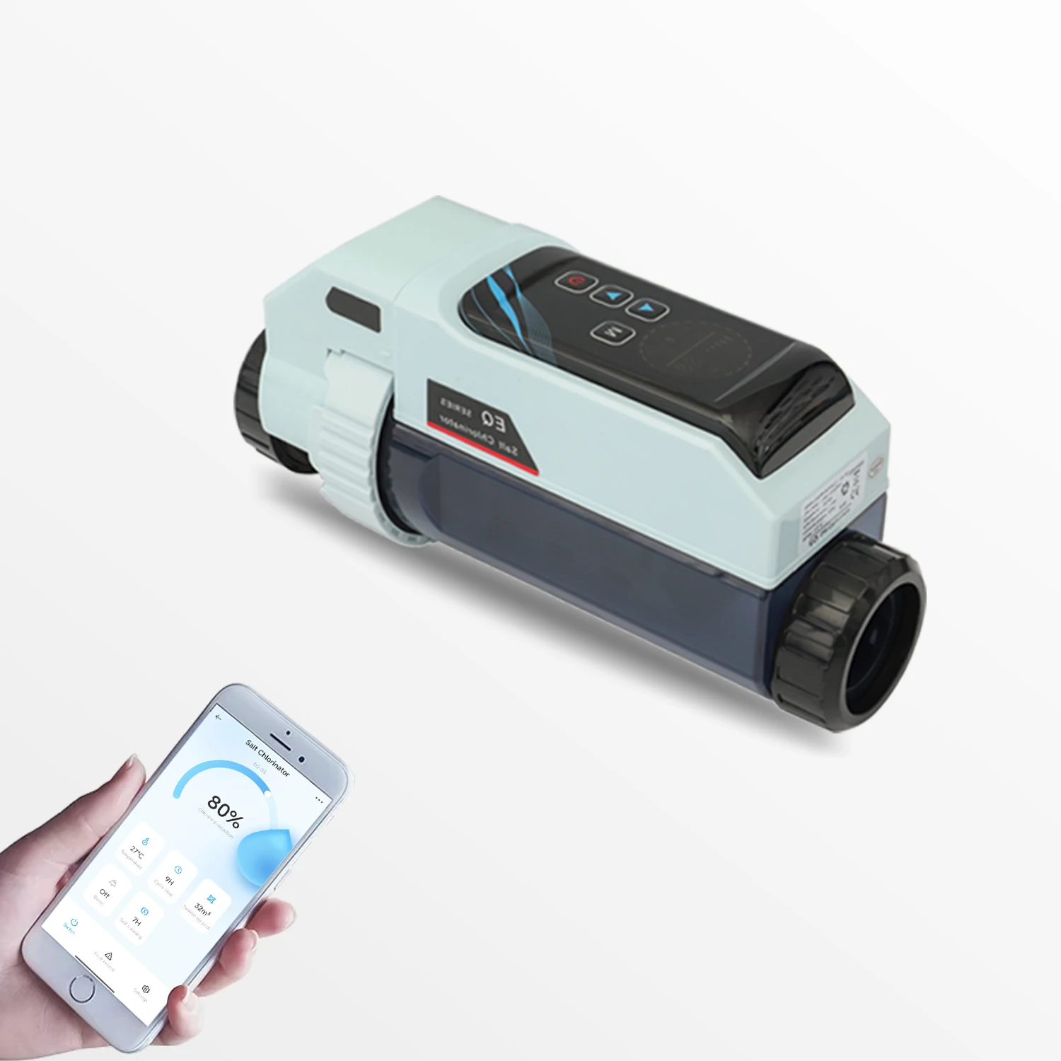 Smart Saltwater Pool Chlorinator System Remote Control Titanium Plate Self-Cleaning WiFi Salt Chlorine Generator Swimming Pools