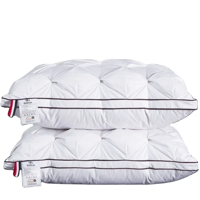 Down pillow  Cotton feather velvet pillow three-dimensional high-elastic bread 100% white goose Down pillow