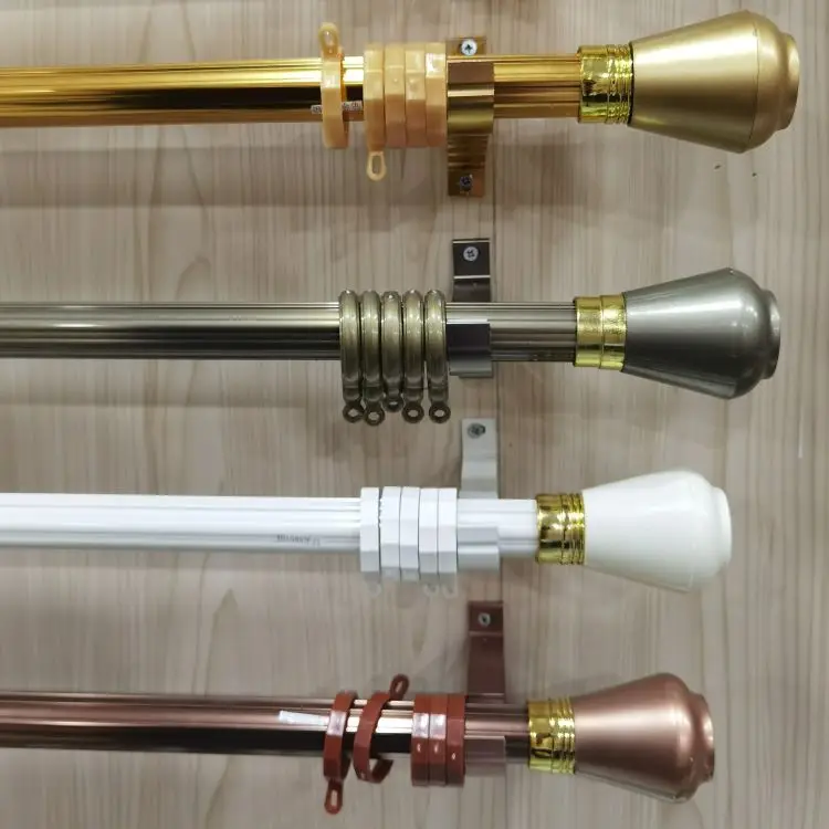 
Hot selling colorful white accessories aluminum alloy high quality luxury curtain rods 