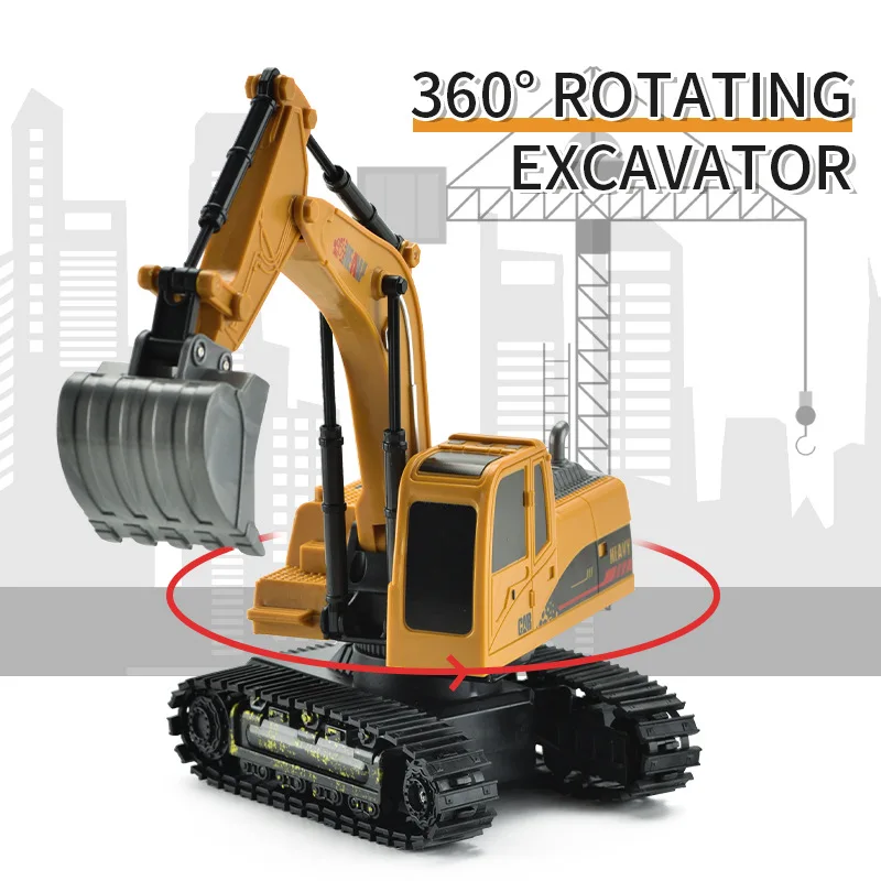 Remote control excavator toy truck rc toys construction vehicles for boys girls kids 1/24 rc tractor with rechargeable batteries