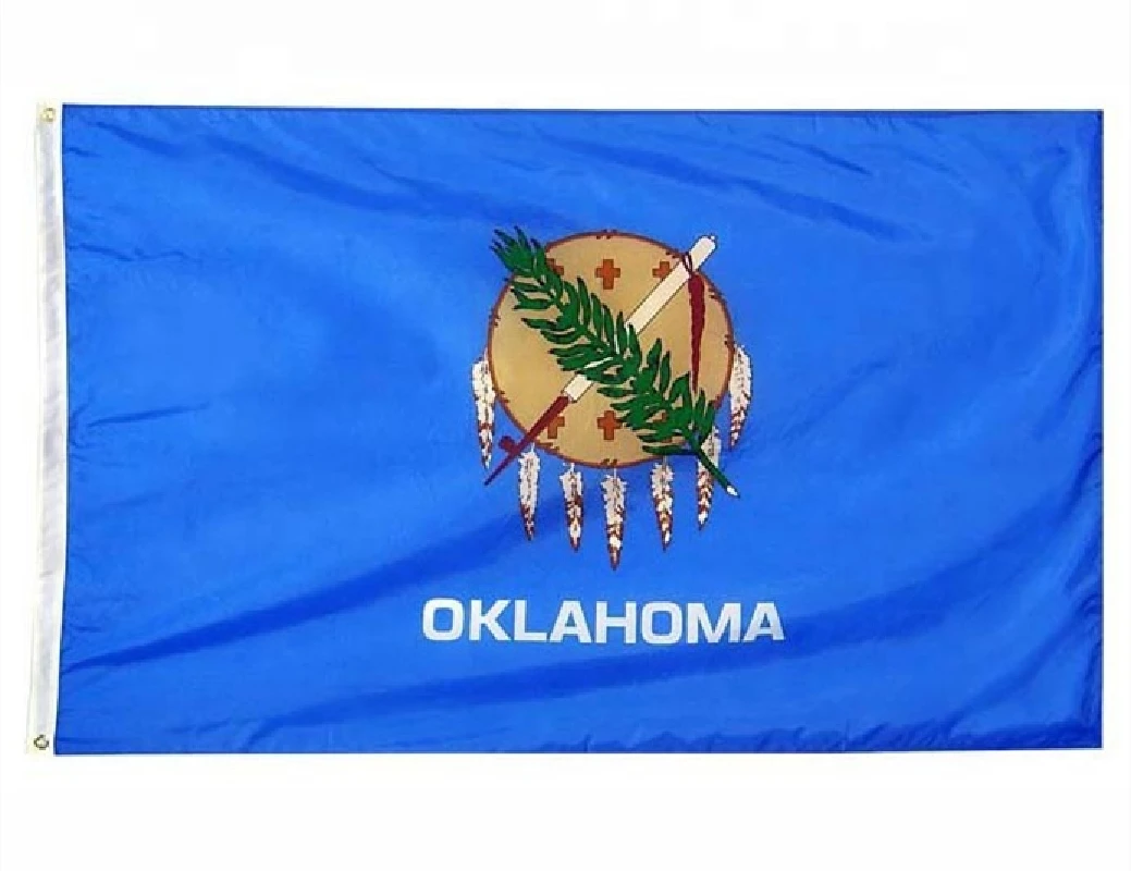 Государственный флаг Oklahoma 3x5 футов печатные латунные прокладки полиэфирный