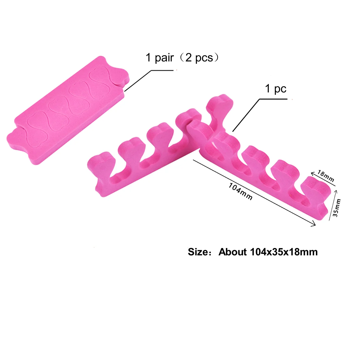 Wholesale Pink Soft Sponge Finger Separator Foam Finger Toe Separator Nail Art Tools