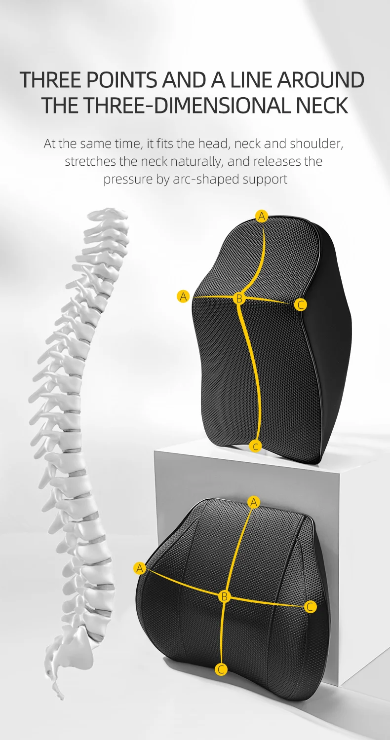 Quees Hot Sale Leopard Print Car Lumbar Headrest Sleeping Car Seat Headrest Pillow Car Pillow Back Support