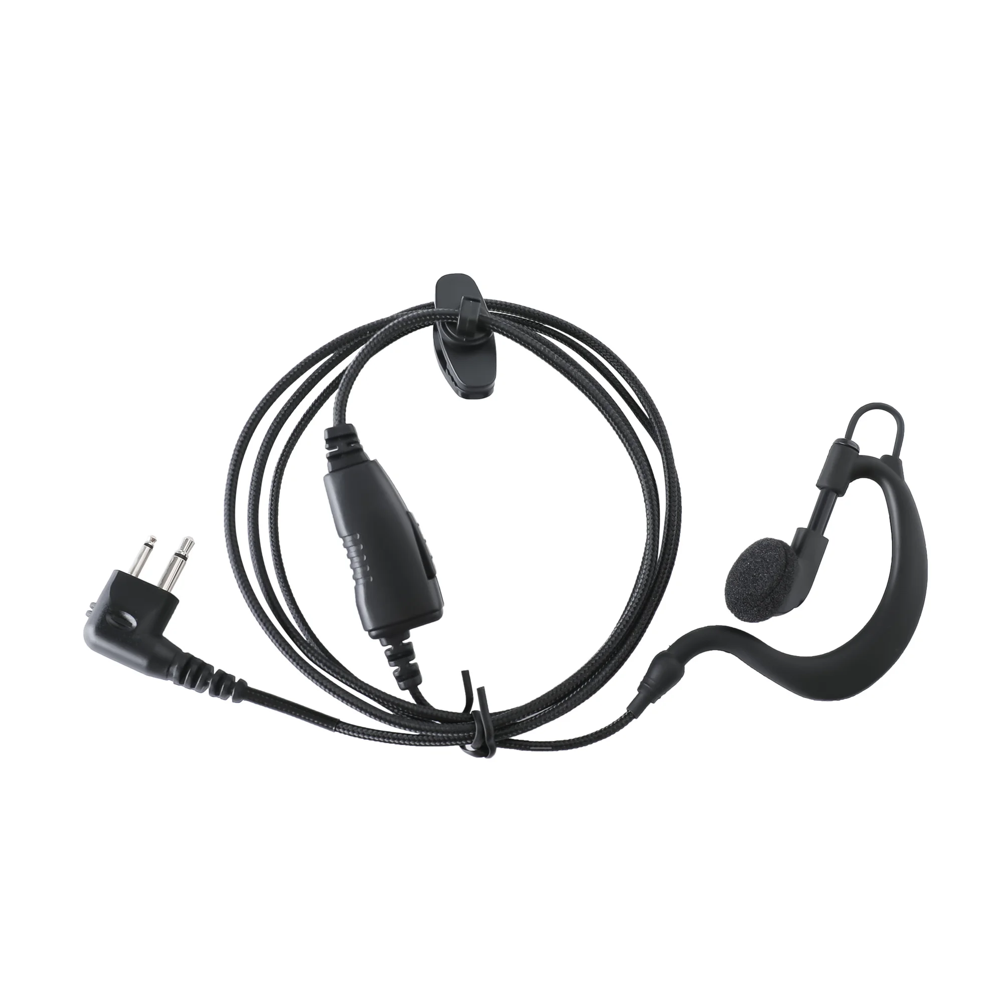 Walkie Talkie Earpiece Braided Fiber Cable Microphones Two Way Radio  Earphone Referee Push To Taik Professional
