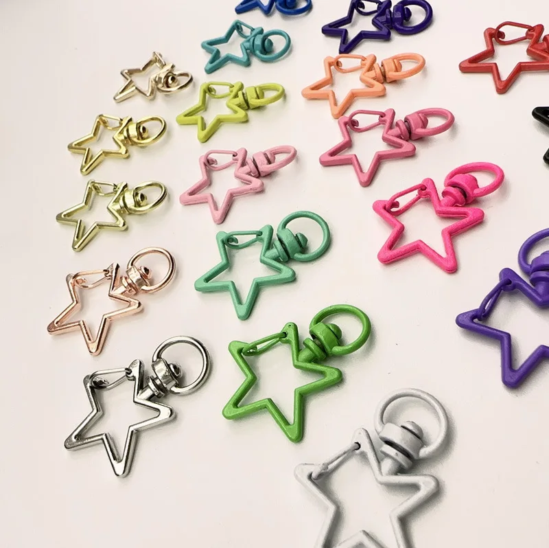 AA0160379 Star shape Keychains Lobster Clasps Hooks Key Chain Key Rings for DIY Trinkets Keychain Jewelry Findings