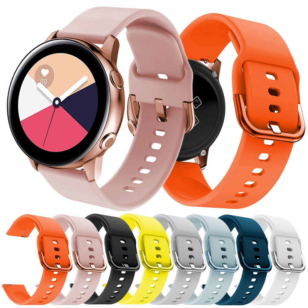  20 мм силиконовый ремешок для наручных часов Samsung Galaxy Watch активный 42 шестерни S2 замена спортивный браслет