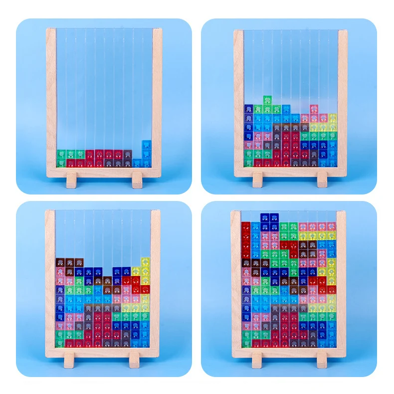 Educational Toy Wooden DIY Puzzles Blocks Exercise Hands-on Skills Color Funny 3D Russia Blocks