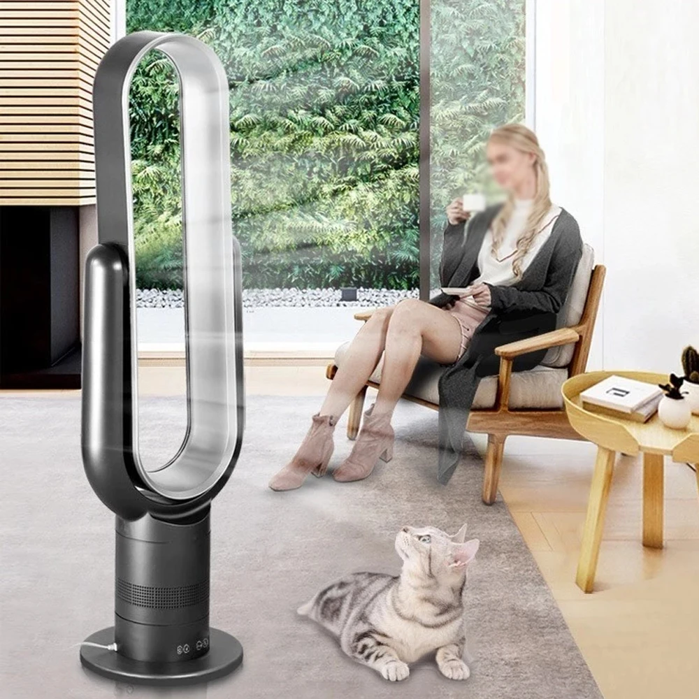 Bladeless Fan Portable Mini Personal Air Cooler Table Noiseless Desktop Misting Fan for Home Bedroom Baby-Room Office Outdoor