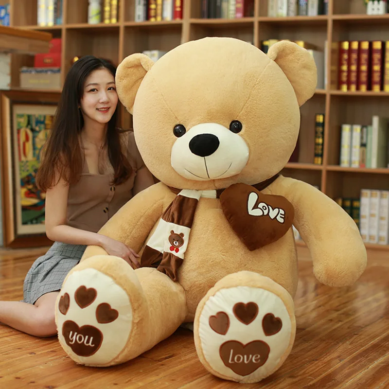 Huge Brown Bear Plush Toys Lovely Teddy Bear Plush Stuffed Animal Soft Doll Pillow Cushion Toys For Girls Kids Birthday