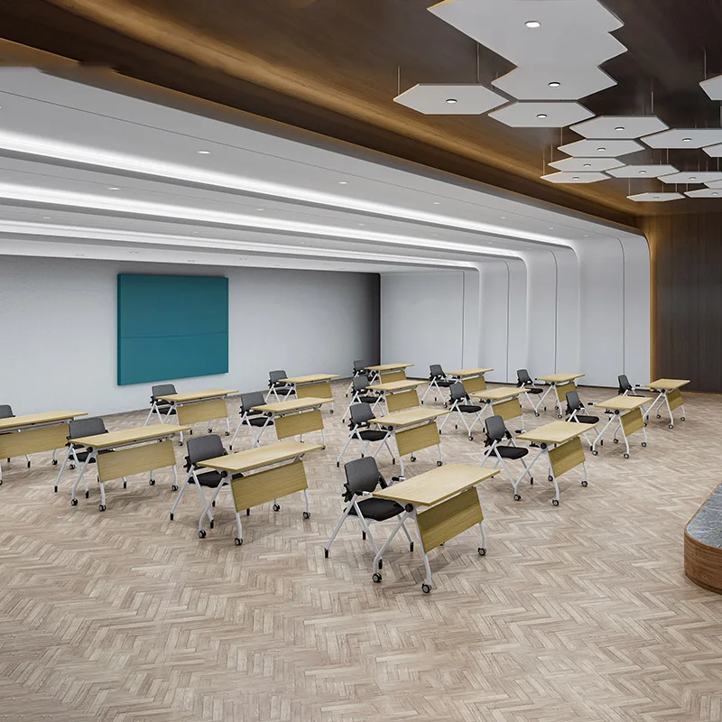 High quality commercial furniture foldable study desk modern wooden conference room folding table