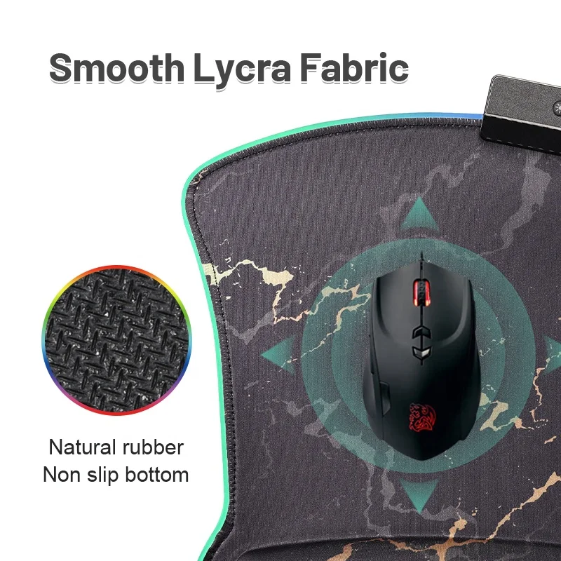 Soft RGB LED Mouse Pad With Wrist Rest