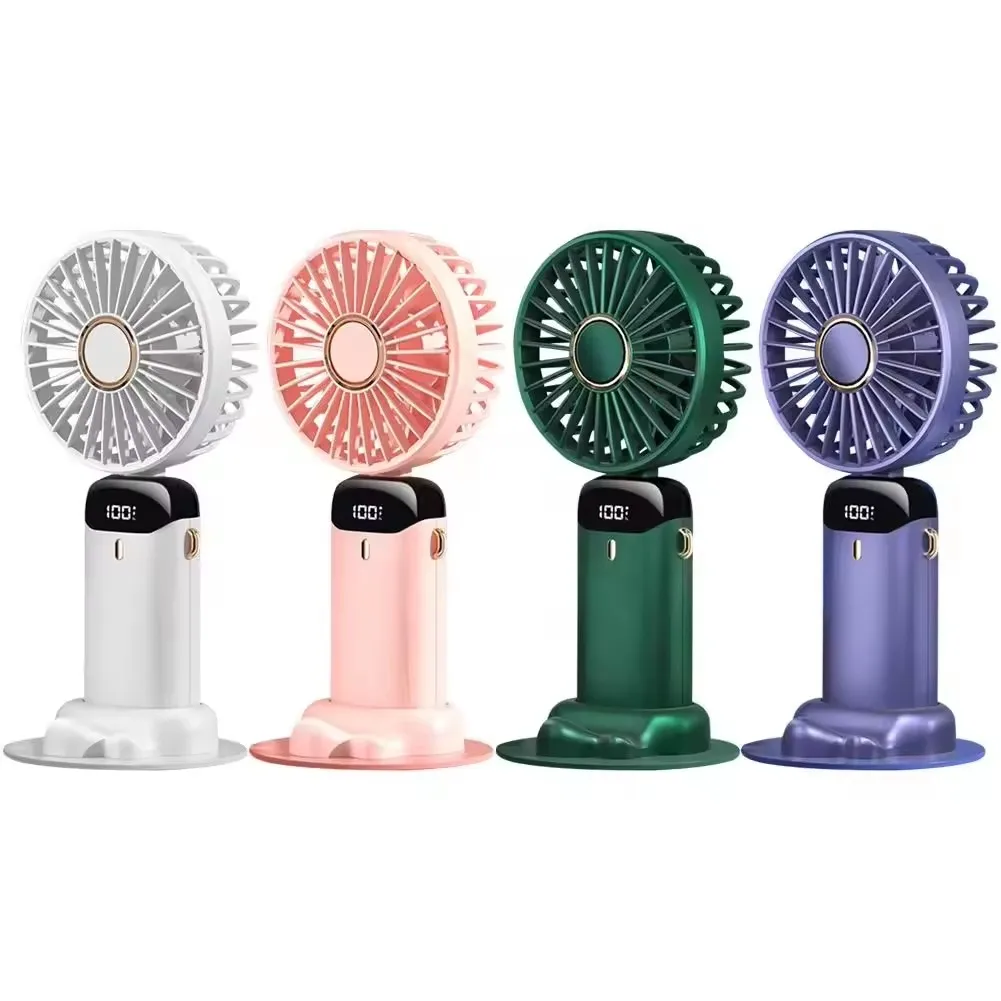 IFINE Beauty USB Rechargeable Handheld Cooling Fan Digital Display Bladeless Folding Hanging Neck Portable Mini Fan