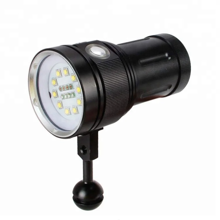 Underwater Camera Photography Torch 18 Led Submersible Flashlight Super Bright Rechargeable Diving Video Light
