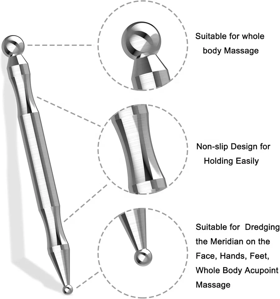 Luxury Wholesale Stainless Steel Full Body Deep Tissue Trigger Point Face Facial Reflexology Tools Pain Relief Acupuncture Pen