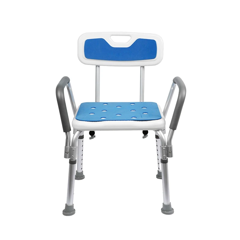 Heavy-Duty Bath Chair Unique Crossbar Supports Shower Chair Arms-Bariatric Bath Stool Safety Handicap Bathroom Safety Equipment