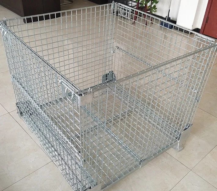 Heavy Duty Steel High capacity warehouse Mesh box wire cage metal bin storage container steel storage cage