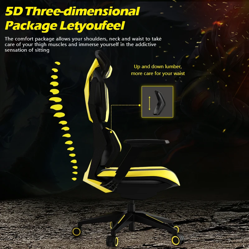 Hot Selling Aluminum Arm Computer Gaming Chair with Speaker Fashion European Ergonomic Leather Swivel Chair