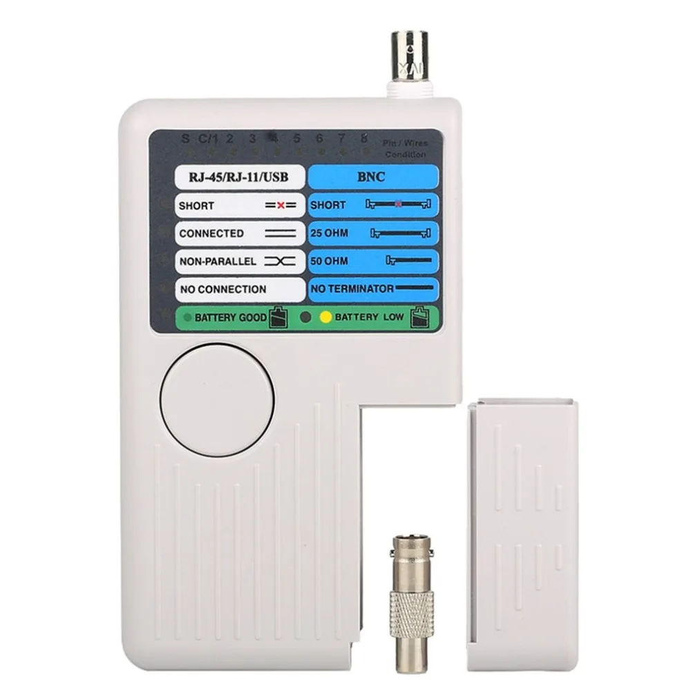 Кабельный тестер RJ11 RJ45 USB BNC LAN для кабелей UTP STP