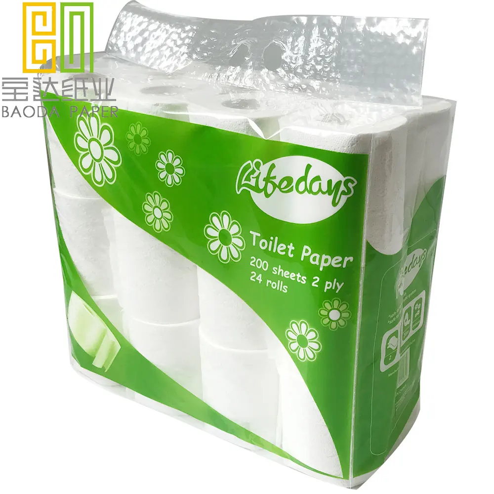 Soft toilet paper retail pack toilet paper 2 ply 200 sheets