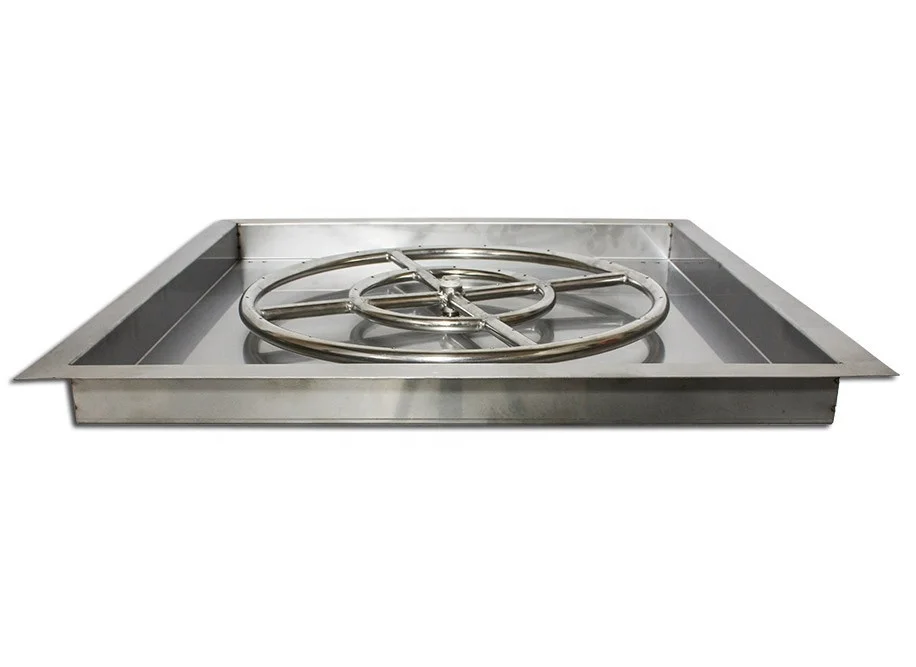 2020 Outdoor  square stainless steel Gas Fire Pit Bowl / Firepit insert /Fire pit burner