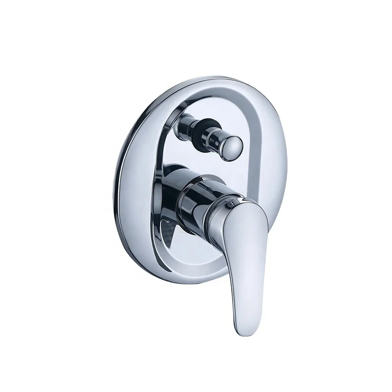 Classic Chrome In-Wall Mixer Valve Brass Wall-Mounted  Bathtub Faucet Hot And Cold Water Mixer