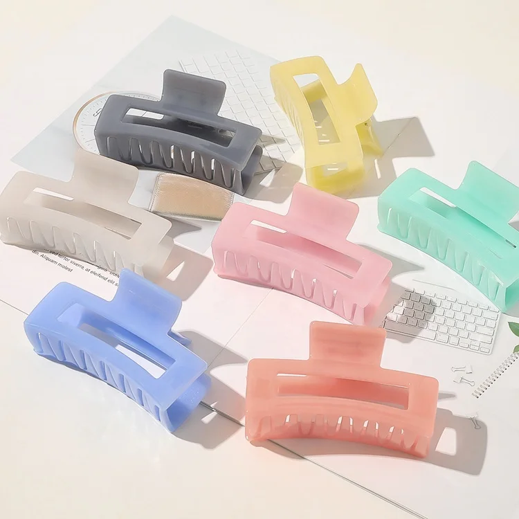 Classic Style 9 CM large size Minimalist Jelly Color Hair Claw for Women hair clip hair accessories