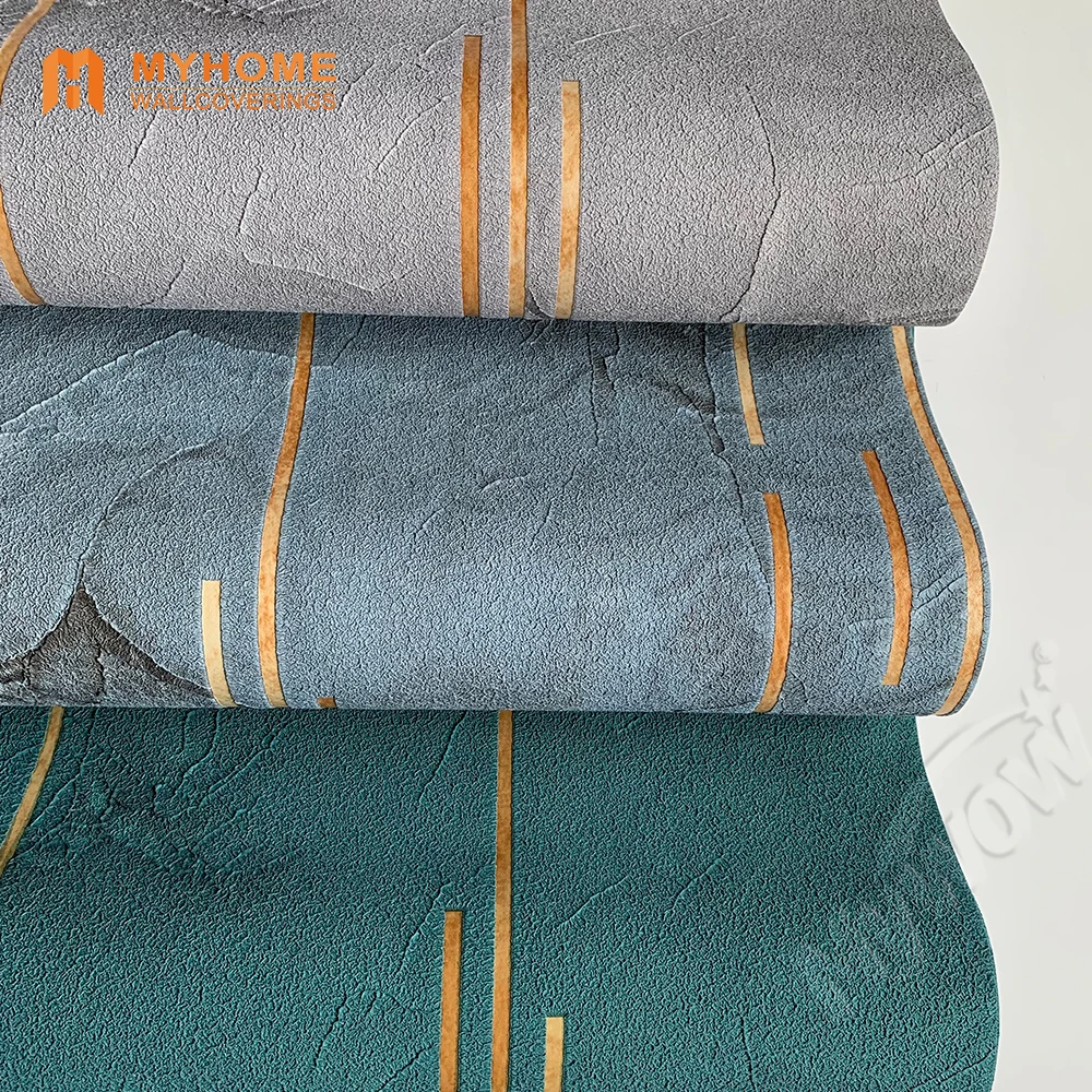 Bedroom Wallpaper Designs Blue 3D PVC Textured Wallpaper Papel Tapiz