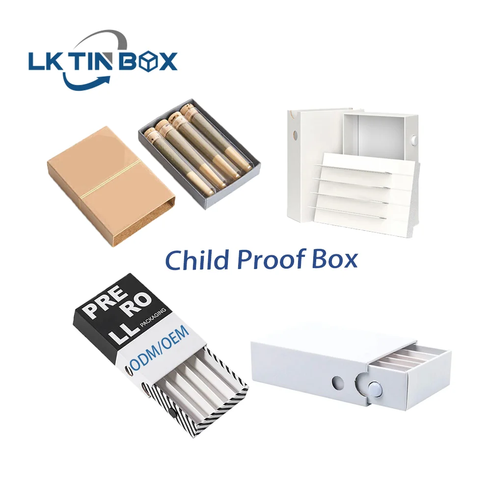 Custom Printed Cigarettes Pens Box Pre Roll Packaging Child Resistant Paper Box With Childproof Button And Window