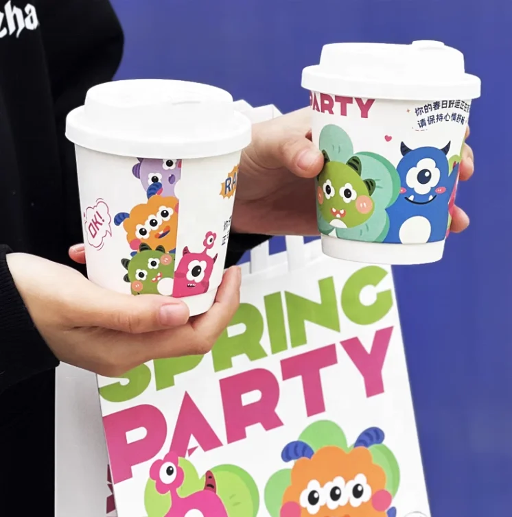 Custom Logo 8oz 12oz 16oz 20oz Disposable Coffee Hot Drink Paper Cup