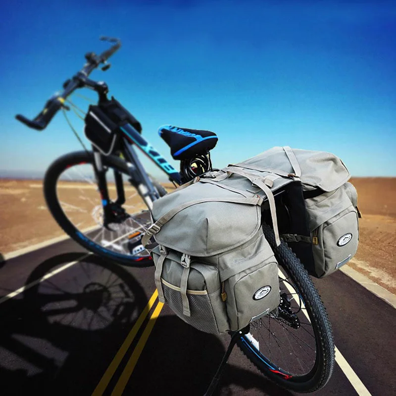 Outdoor Camo Bicycle  Rack Bag Double Rear Bike Bag With Rain Cover