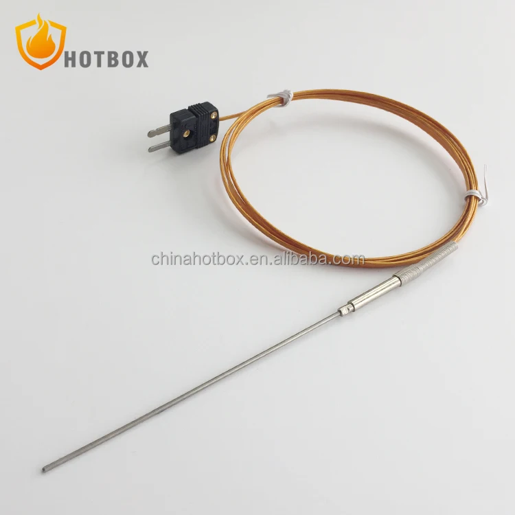 K N J E T type thermocouple with kapton insulated cable and terminal PT100 RTD temperature sensor