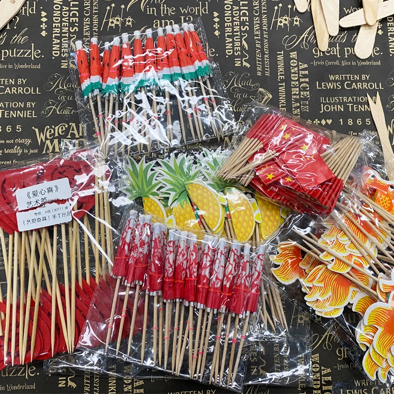 Restaurants or Buffets Party Supplies Decorative Pearl End Cocktail Fruit Sandwich Picks Bamboo Skewers for Catered Events
