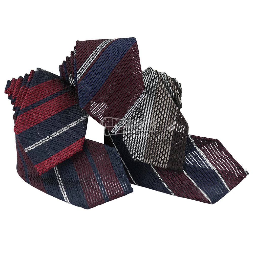 Elegant Jacquard Stripe Garza Fine Man Neckwear Custom Pattern Silk Neck Tie Grenadine Mens Dress Ties