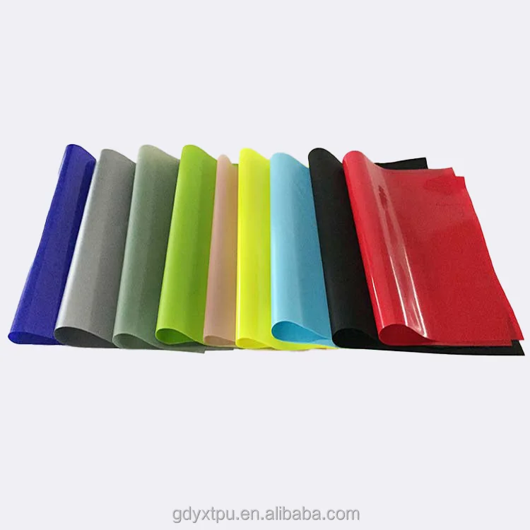 TPU fabric film color transparent waterproof raincoat red blue yellow purple pink ice blue fluorescent orange TPU film
